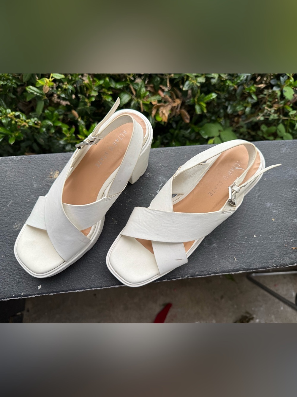 Altar'd State White Platform Slingback Heels - Picture 2 of 8